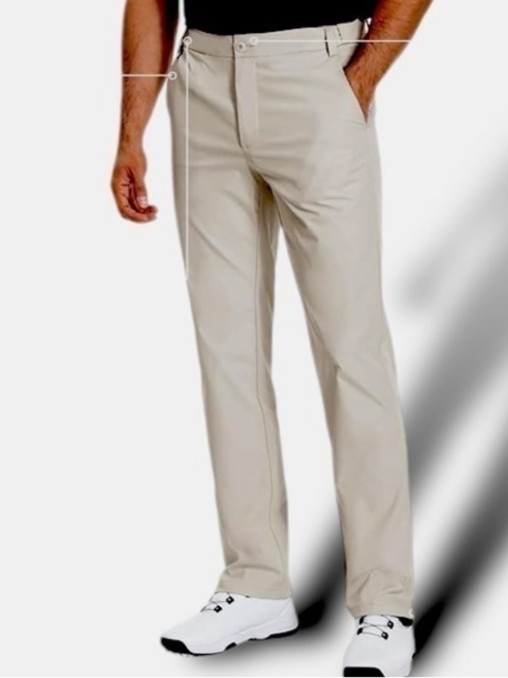 Tan Chino Golf Pants Pants Flat Front